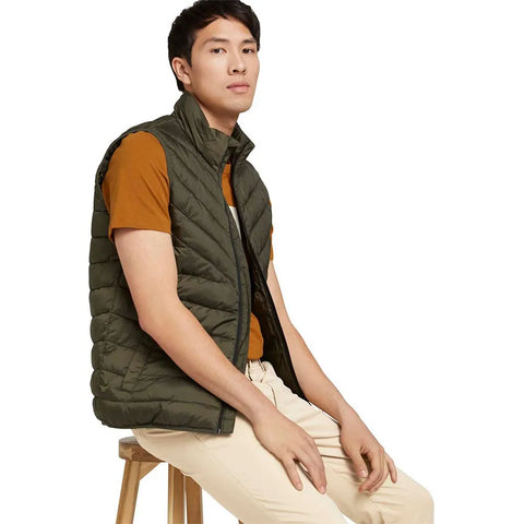 Tom Tailor Men's Olive Green Puffer Vest | Tom Tailor In Lebanon