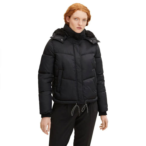 Tom Tailor Denim Women's Black  Puffer Jacket | Tom Tailor In Lebanon
