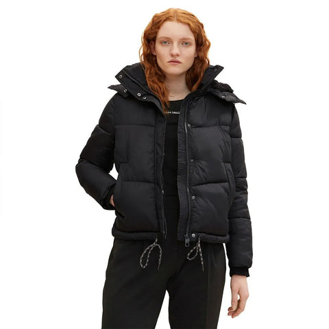 Tom Tailor Denim Women's Black  Puffer Jacket | Tom Tailor In Lebanon