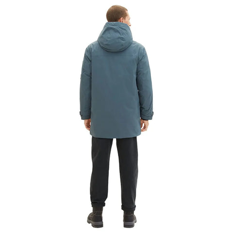 Tom Tailor Men's Petrol Hybrid Down Parka Jacket | Tom Tailor In Lebanon
