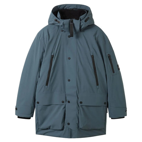 Tom Tailor Men's Petrol Hybrid Down Parka Jacket | Tom Tailor In Lebanon
