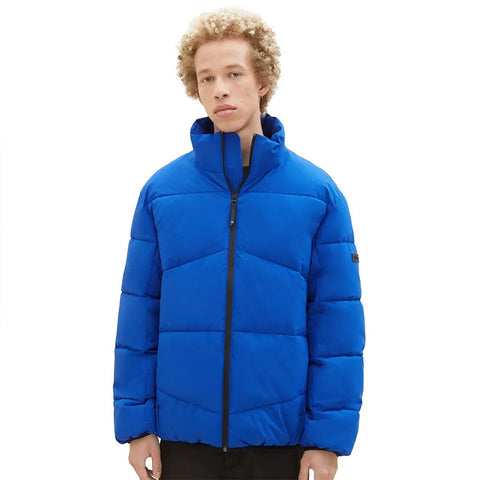 Tom Tailor Women's Royal Blue Relaxed Stand-Up Puffer Jacket |Tom Tailor In Lebanon