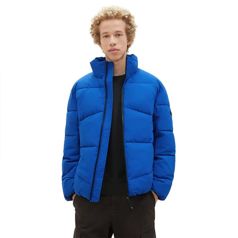Tom Tailor Women's Royal Blue Relaxed Stand-Up Puffer Jacket |Tom Tailor In Lebanon