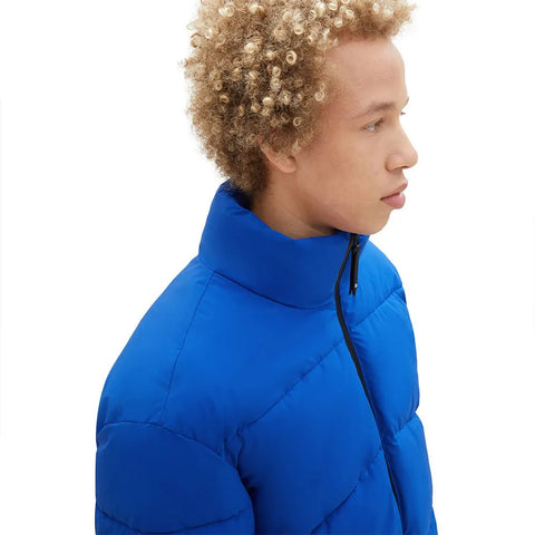 Tom Tailor Women's Royal Blue Relaxed Stand-Up Puffer Jacket |Tom Tailor In Lebanon