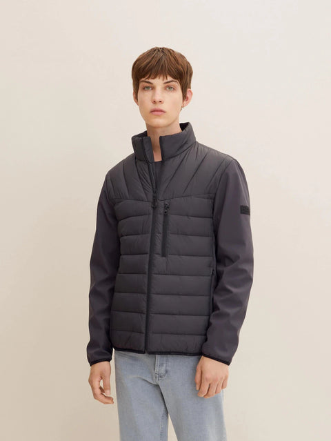 Tom Tailor Men's Dark Gray REPREVE Our Ocean Denim Quilted Transition Jacket | Tom Tailor In Lebanon