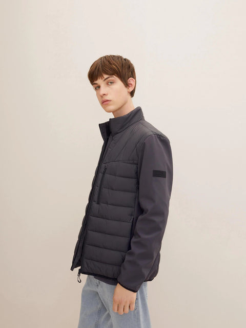 Tom Tailor Men's Dark Gray REPREVE Our Ocean Denim Quilted Transition Jacket | Tom Tailor In Lebanon