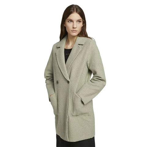Tom Tailor Women's Khaki Green Easy Boucle Coat |Tom Tailor In Lebanon