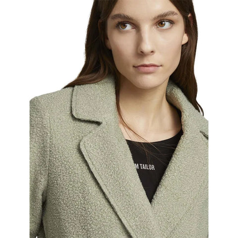 Tom Tailor Women's Khaki Green Easy Boucle Coat |Tom Tailor In Lebanon
