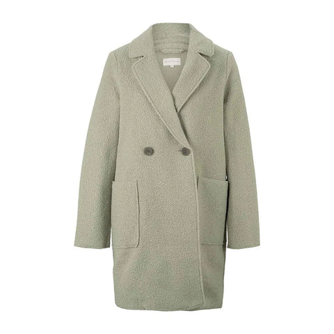 Tom Tailor Women's Khaki Green Easy Boucle Coat |Tom Tailor In Lebanon