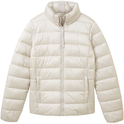Tom Tailor Women's Cloud Gray Quilted Puffer Jacket|Tom Tailor In Lebanon