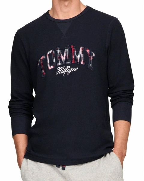 Tommy Hilfiger Men's Navy Thermal Logo Long-Sleeve Pajama Shirt | Tommy Hilfiger In Lebanon