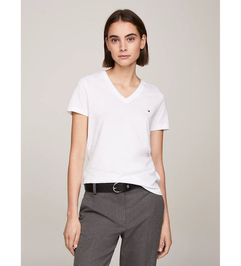 Tommy Hilfiger Women's White V-Neck T-Shirt  | Tommy Hilfiger in Lebanon
