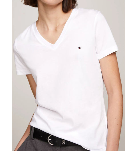 Tommy Hilfiger Women's White V-Neck T-Shirt  | Tommy Hilfiger in Lebanon