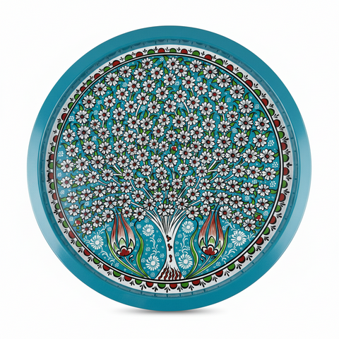 Decorative plate with floral design on a white background