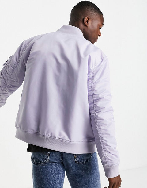 Topman Men's Light Purple MA1 Padded Bomber Jacket |Topman In Lebanon