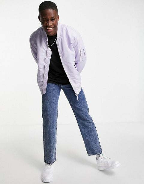 Topman Men's Light Purple MA1 Padded Bomber Jacket |Topman In Lebanon