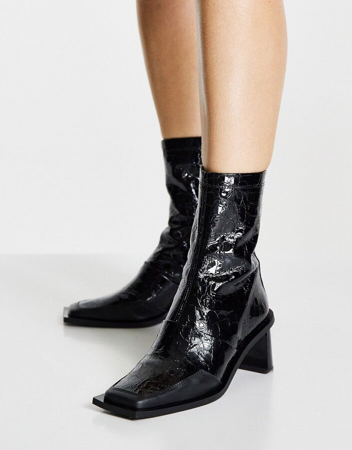 Black leather ankle boots 2024 topshop