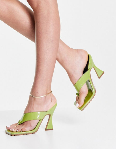 Topshop Women's Lime Green Heel ANS34 (Shoes26)
