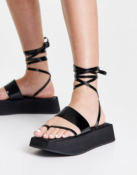 Topshop Women's Black Sandal ANS530