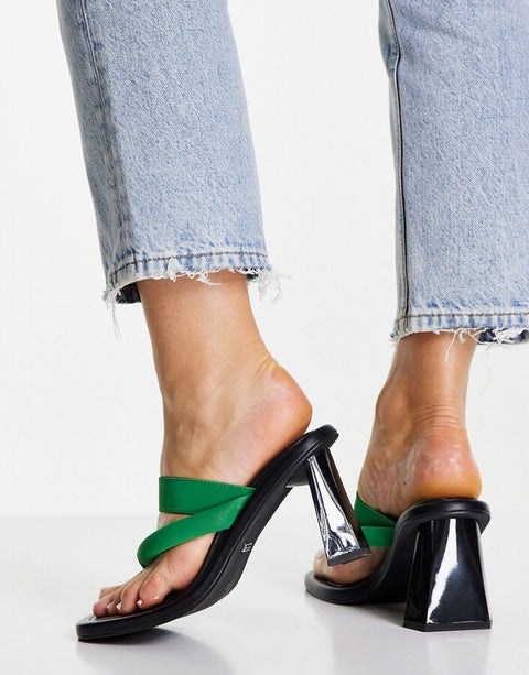 TopShop Women's Green Heels ANS817