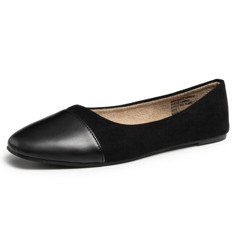 Black flat shoe on a white background