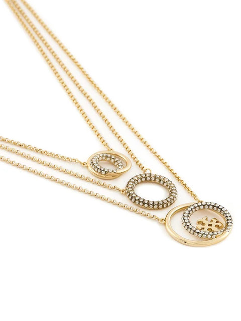 Tory Burch Women's Gold Miller Pave Layered Necklace | Tory Burch In Lebanon