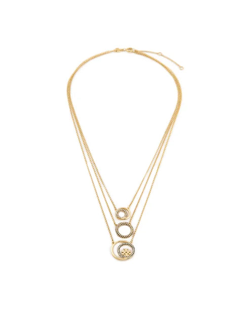 Tory Burch Women's Gold Miller Pave Layered Necklace | Tory Burch In Lebanon