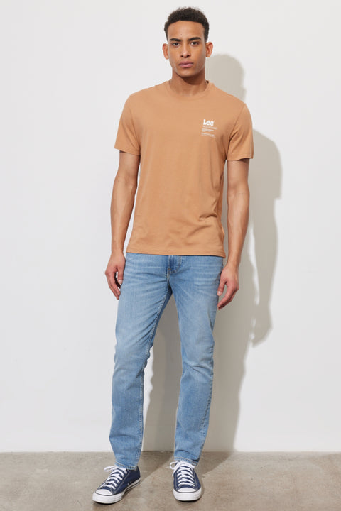 Lee Men's Light Brown Small Logo Tee T-Shirt | Lee In Lebanon
