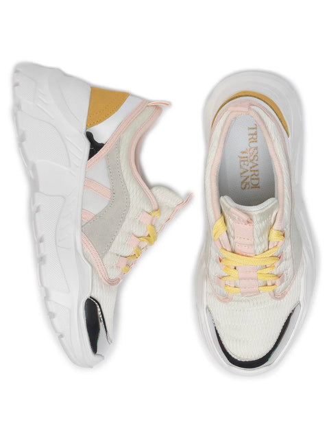 Trussardi Jeans Women's Multicolor Running Eco Leather Pattern Ripstop Sneakers |Trussardi Jeans In Lebanon