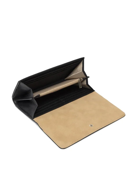 Trussardi women's Black Leather Aster Continental Wallet |Trussardi In Lebanon