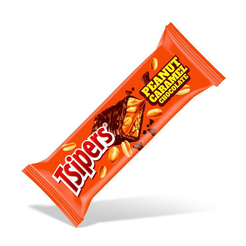 Orange candy bar package with 'Tsiners' branding on a white background