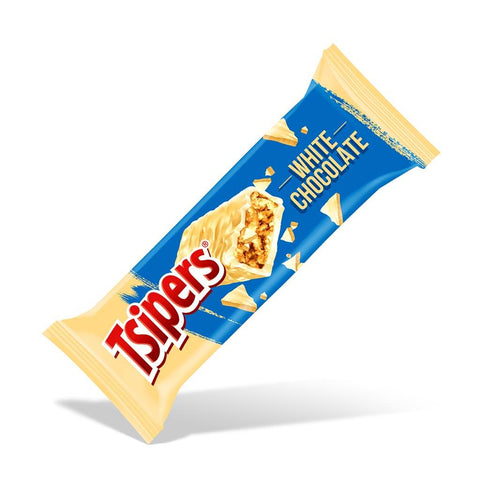 Tsiners white chocolate bar packaging on a white background