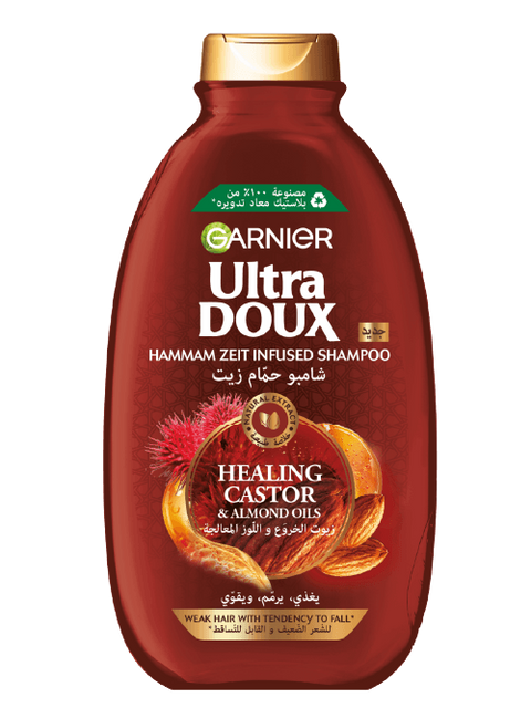 غارنيير Ultra Doux Hammam Zeit Instused Shampoo Castor & Almond Oils 400ml