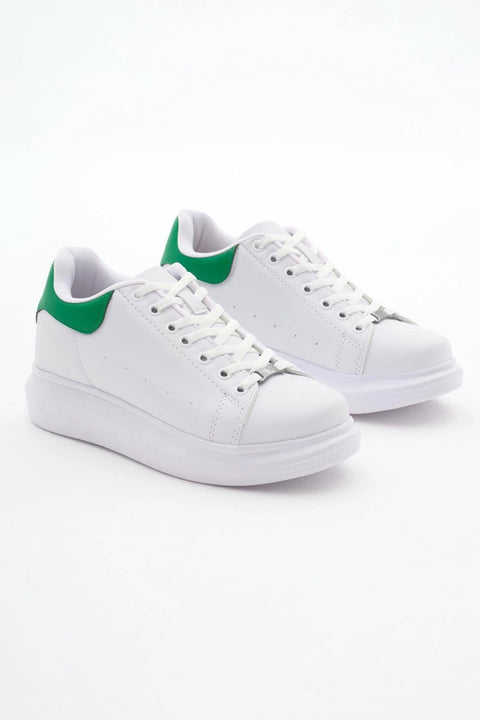 Tonny Black Unisex White & Green High Sole Sneakers | Tonny Black In Lebanon