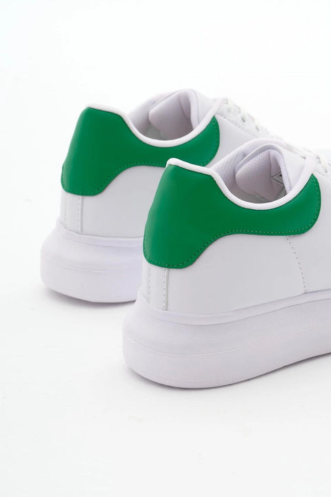 Tonny Black Unisex White & Green High Sole Sneakers | Tonny Black In Lebanon