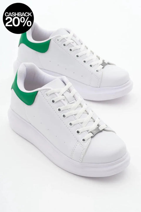 Tonny Black Unisex White & Green High Sole Sneakers | Tonny Black In Lebanon