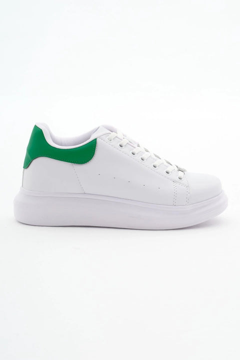 Tonny Black Unisex White & Green High Sole Sneakers | Tonny Black In Lebanon
