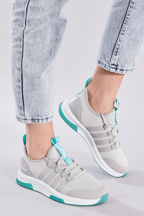 Tonny Black Men's Grey Relaxed Fit Striped Lace-up Sneakers | Tonny Black In Lebanon