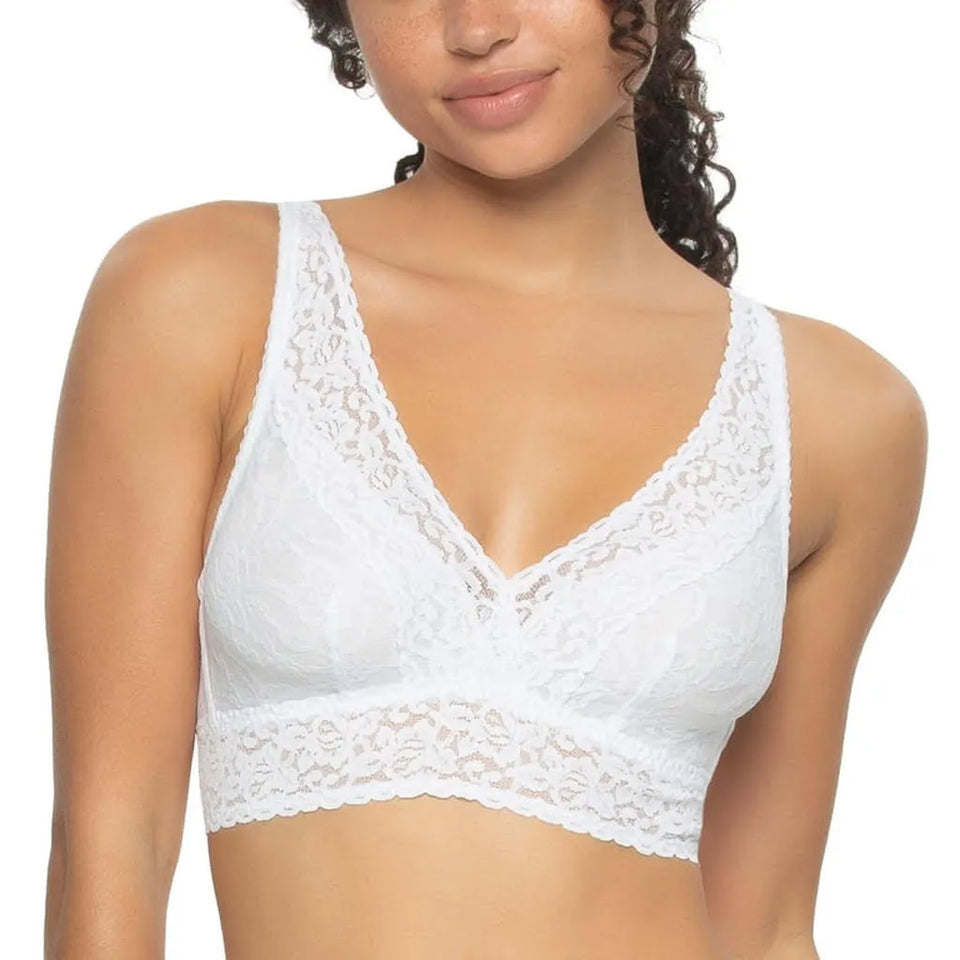 Felina Women's Black And White 2-Pack Lace Bralette