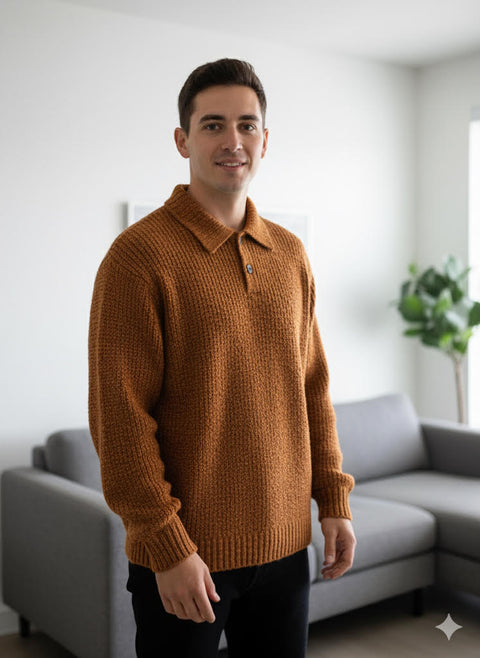 Rebel Refined Men's Light brown A Wool Sweater | Rebel In Lebanon