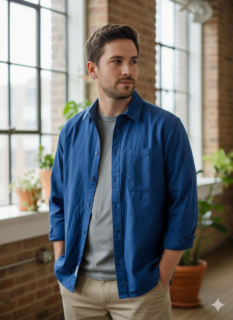 Jack & Jones Men's Petrol Long Sleeve Shirt  | Jack & Jones In Lebanon