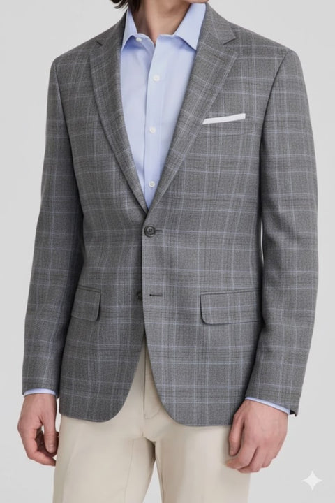 Tommy Hilfiger Men's Grey Modern-Fit Plaid Sport Blazer | Tommy Hilfiger In Lebanon