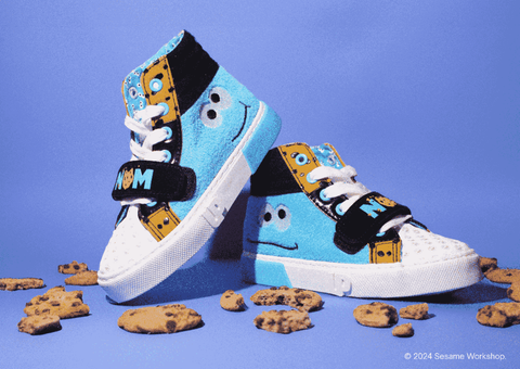 Ground Up Boy's Blue Sesame Cookie Monster Sneaker | Ground Up In Lebanon