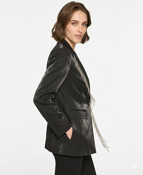 Karl Lagerfeld Paris Women's Black Rhinestone Trim Blazer | Karl Lagerfeld Paris In Lebanon