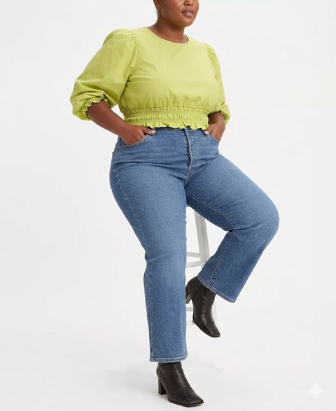 Levi's Women's Blue Trendy Plus Ribcage Straight Ankle Jeans | Levi's In Lebanon