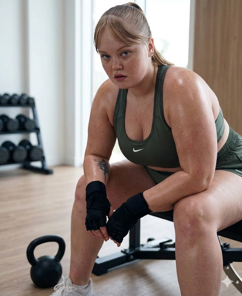Nike Women's Green Plus Size Active Medium-Support Padded Logo Sports Bra | Nike In Lebanon