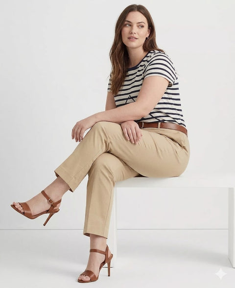 Lauren Ralph Lauren Women's Tan Plus Size Career Pants | Lauren Ralph Lauren In Lebanon