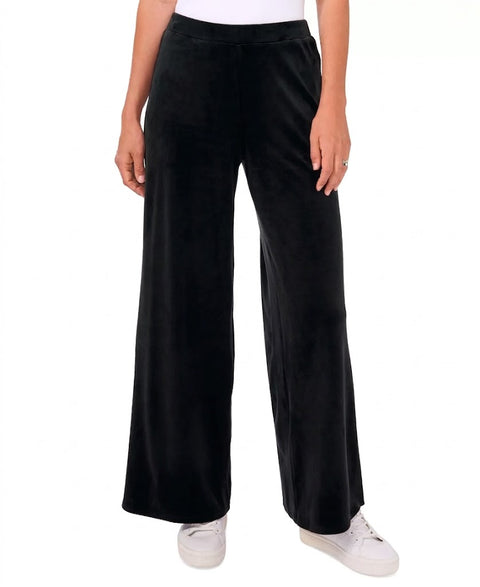 Vince Camuto Women's Black Velour Pull-On Wide-Leg Pants | Vince Camuto In Lebanon