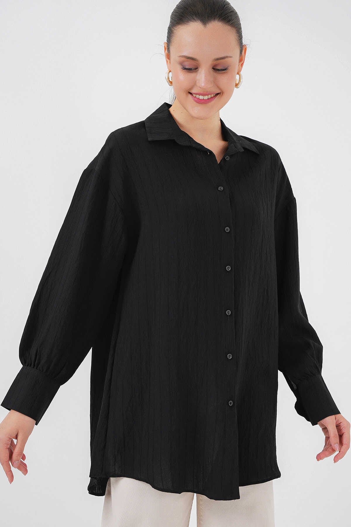 Big Dart Women's Black Striped Long Sleeve Shirt |Big Dart In Lebanon