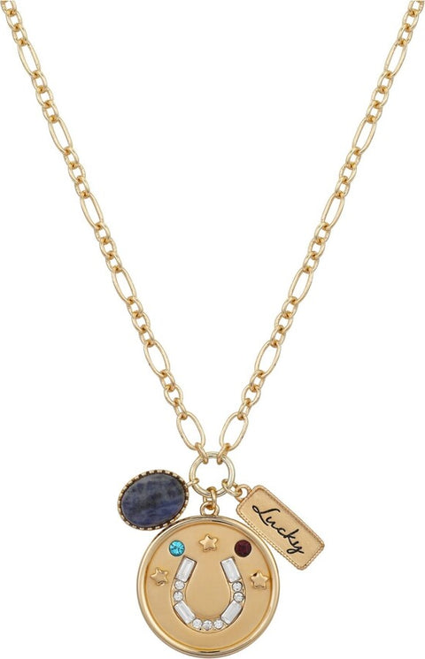 Unwritten Women's Gold Plated Crystal Lucky Horseshoe Pendant Necklace |Unwritten in Lebanon